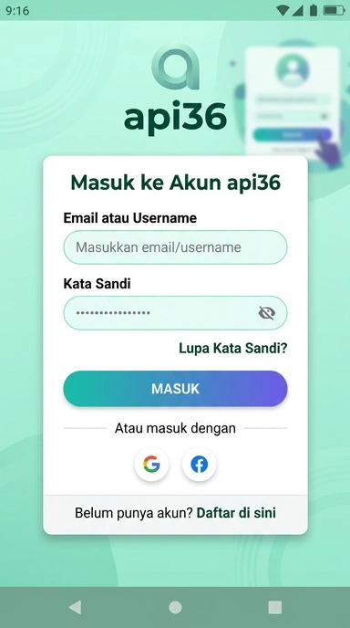 Masuk Akun api36 untuk Pengguna Android