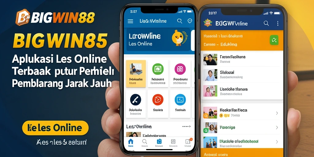 Antarmuka pengguna aplikasi BIGWIN88 untuk Les Online yang intuitif.