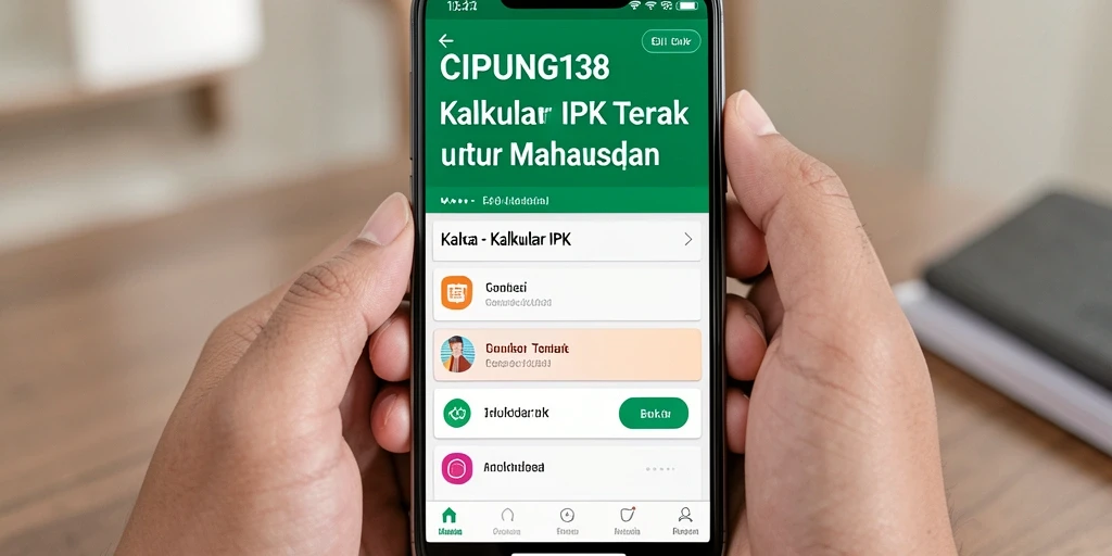 Tampilan antarmuka aplikasi Kalkulator IPK CIPUNG138 yang user-friendly.