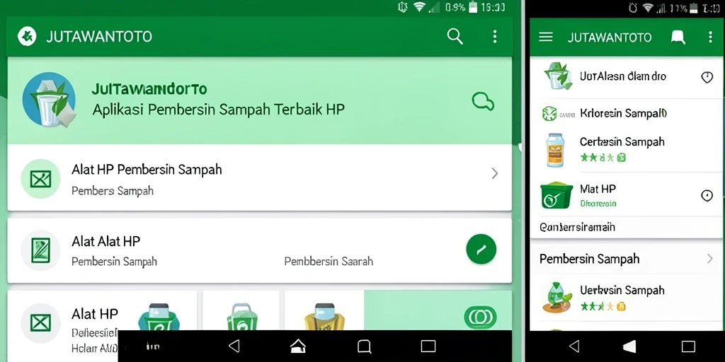 Screenshot JUTAWANTOTO menunjukkan antarmuka pembersihan sampah yang efisien.