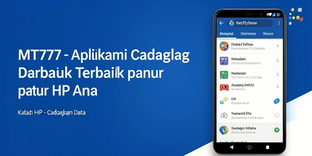 Antarmuka aplikasi MT777 untuk cadangan data yang user-friendly.