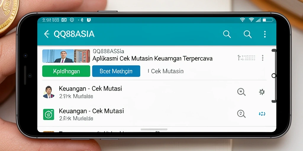 Tampilan antarmuka aplikasi Cek Mutasi QQ88ASIA yang modern.