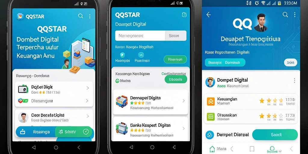 Tampilan antarmuka utama QQSTAR yang memudahkan transaksi keuangan.