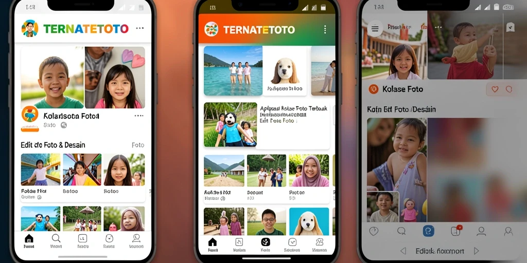 Antarmuka TERNATETOTO dengan berbagai fitur kolase foto.